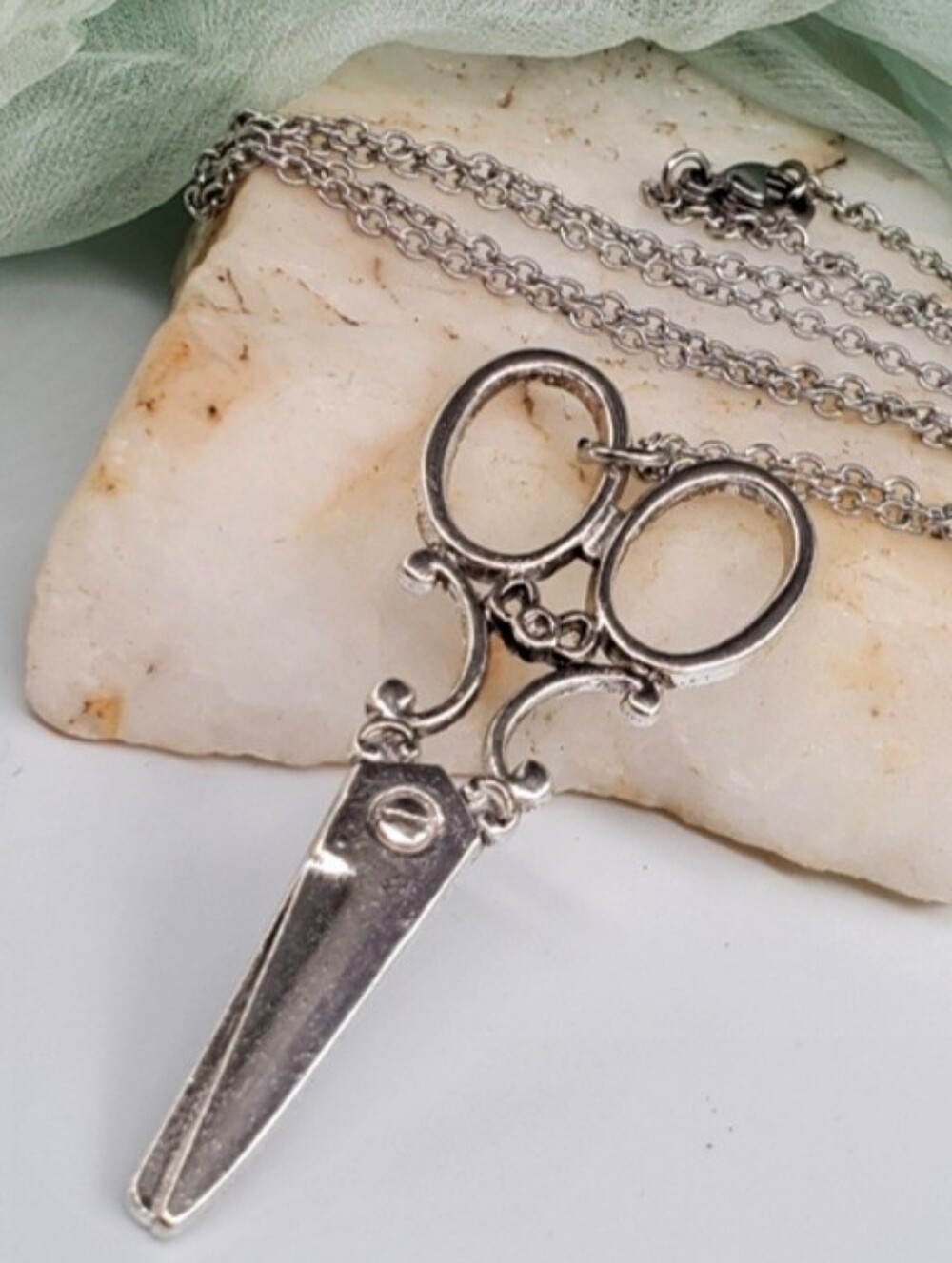 ❤️ Gift for Hairdresser Scissors Pendant Hypoallergic Chain Necklace